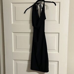 SHEIN Black Backless Halter Dress